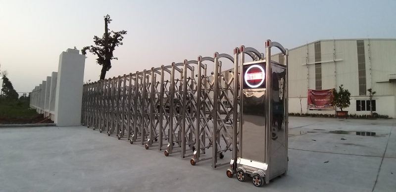 Giới thiệu về sản phẩm cổng xếp tự động Giới thiệu về cổng xếp điện inox